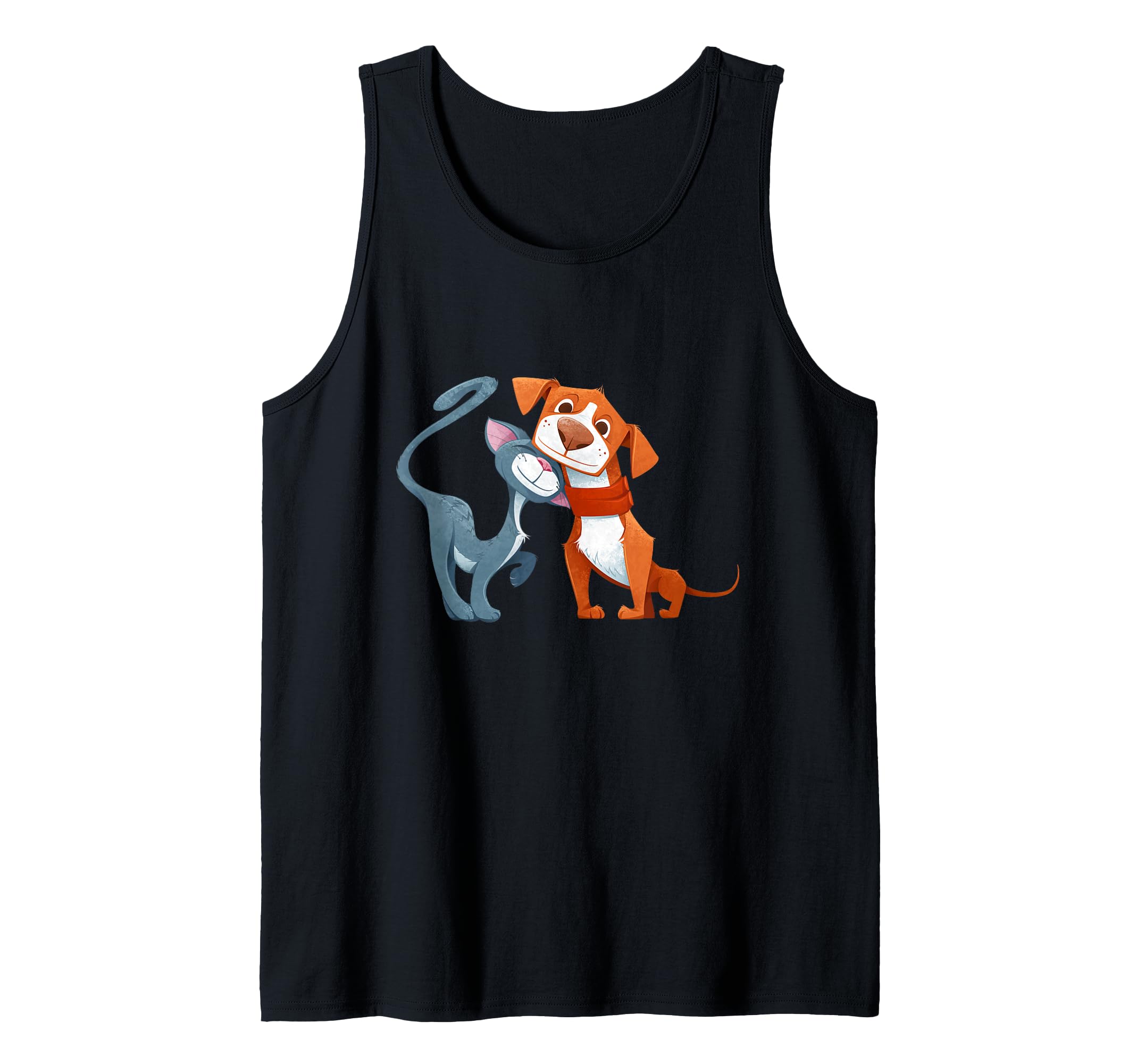Cool Dog & Cat Best Friends Tee shirts, Cat And Dog Cartoon Tank Top