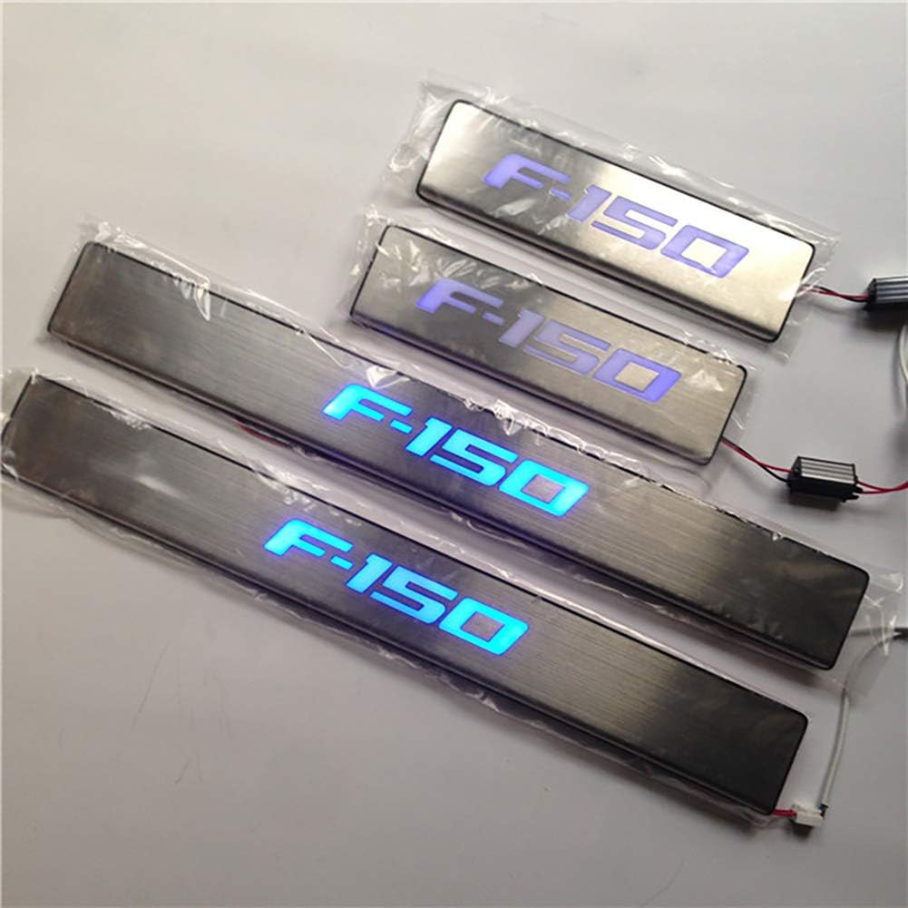 LSYBB LED Door Sill Tape Illuminated Sills Wear Scuff Plate Guards For Ford F-150 2009-2014