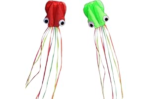 Hengda Kite-Pack 2 Colors Beautiful Large Easy Flyer Kite for Kids-Software Octopus-It's Big! 31 Inches Wide with Long Tail 157 Inches Long-Perfect for Beach or Park by Hengda kite