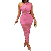 2 Piece Dress Sets for Women Mesh Patchwork Corset High Waist Bodycon Ruched Long Set Club Night Out Dresses