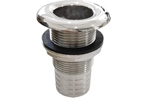 NRC&XRC Marine Grade Stainless Steel Barbed Short Straight Thru-Hull with Nut&Custom Gasket for Boat、RSV