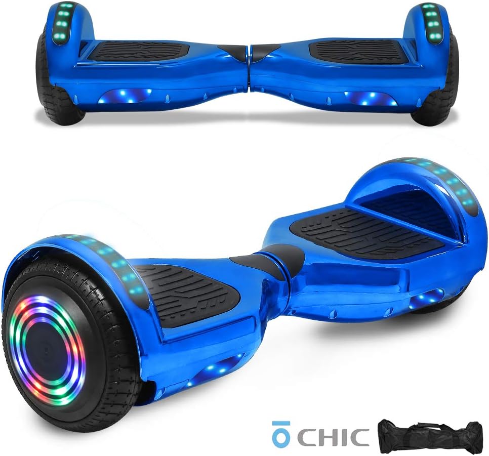 cho Electric Smart Self Balancing Scooter Hoverboard Built-in Speaker LED Wheels Side Lights- UL2272 Certified