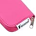 Foxnovo 22-Slots SD SDHC MMC CF Micro SD Memory Card Holder Pouch Case Zippered Storage Bag Protector (Rosy)