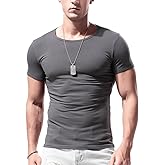 Wiekose Mens Short Sleeves T-Shirts Crew-Neck（1pack, 2pack, 3pack）