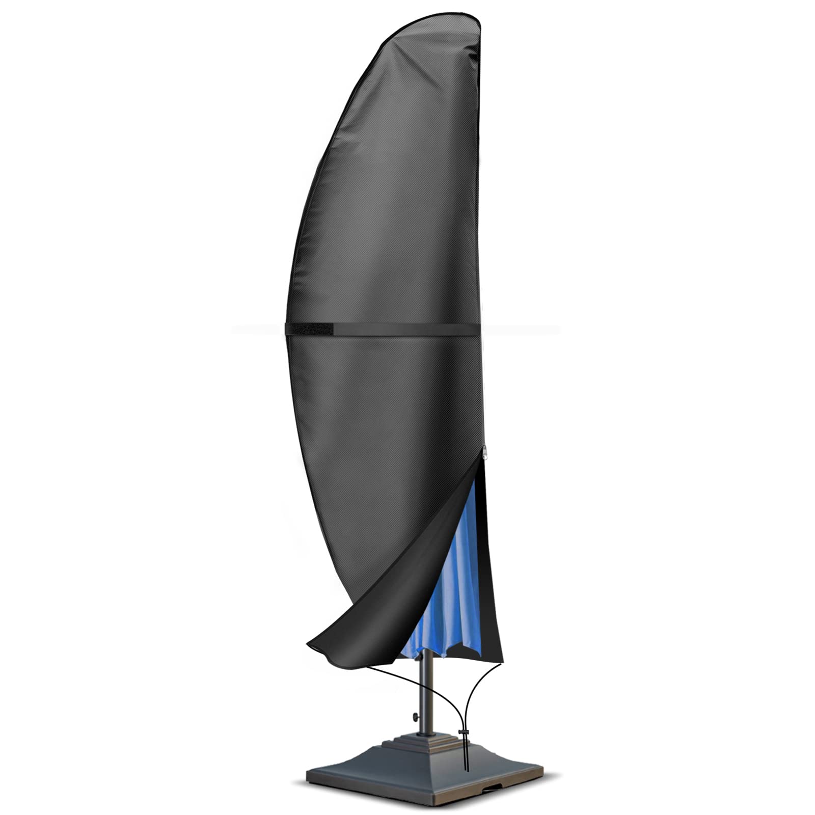 Parasol Cover 3m Waterproof, 600D Oxford Fabric Banana Cantilever Parasol Cover with Zip, 2 to 4m Large Patio Umbrella Cover Weatherproof for Garden Parasol 280x30x81/46cm
