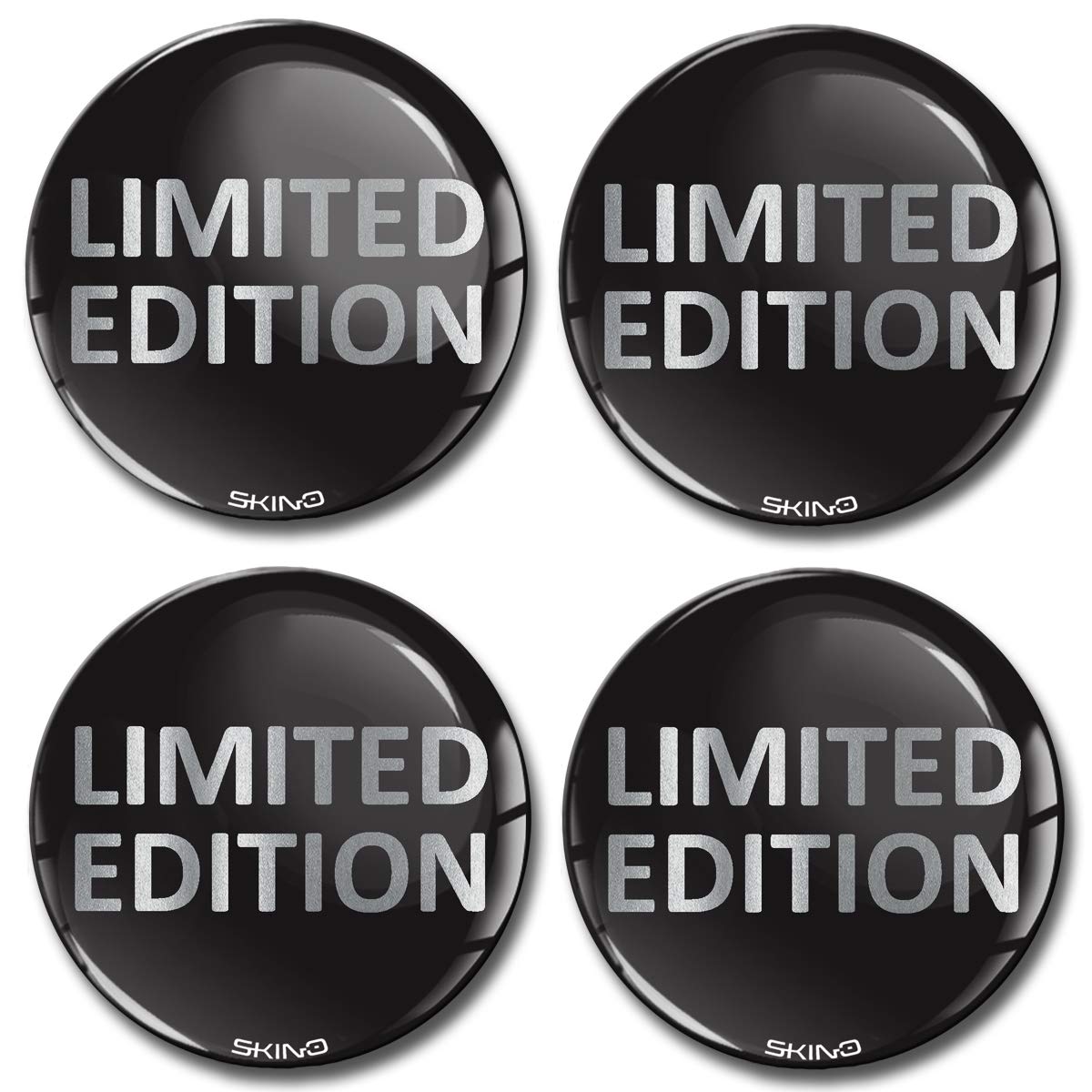 SkinoEu® 4 x 70mm DOMED 3D WHEEL RIMS CENTER STICKERS FOR CENTRE HUB TRIM CAPS LIMITED EDITION AUTO MOTO CAR LOGO BADGE A 6670
