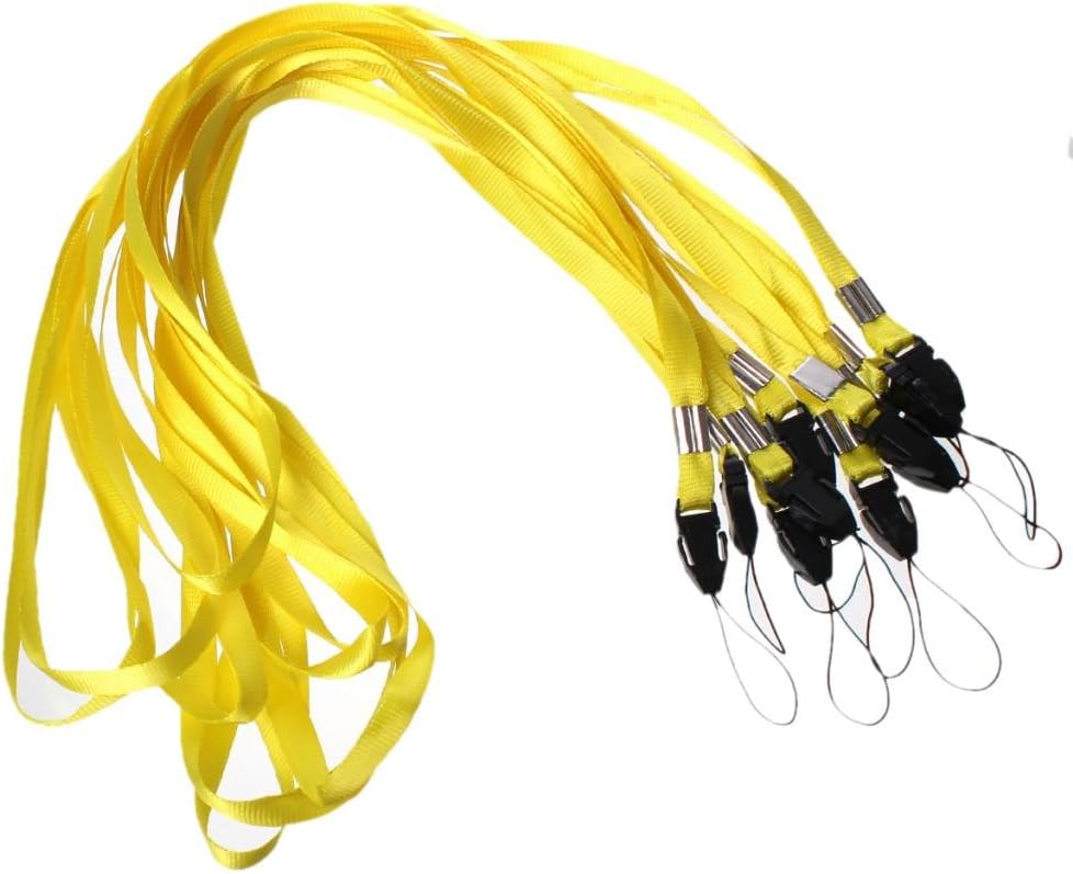 CKB LTD Lanyards Neck Strap ID Badge Holders Loop Clip 48cm for Gym Key Name Tag Badge Pass Holder USB Flash Drive Cell Phone Key ID Card Badge and Small Electronic Device (Yellow