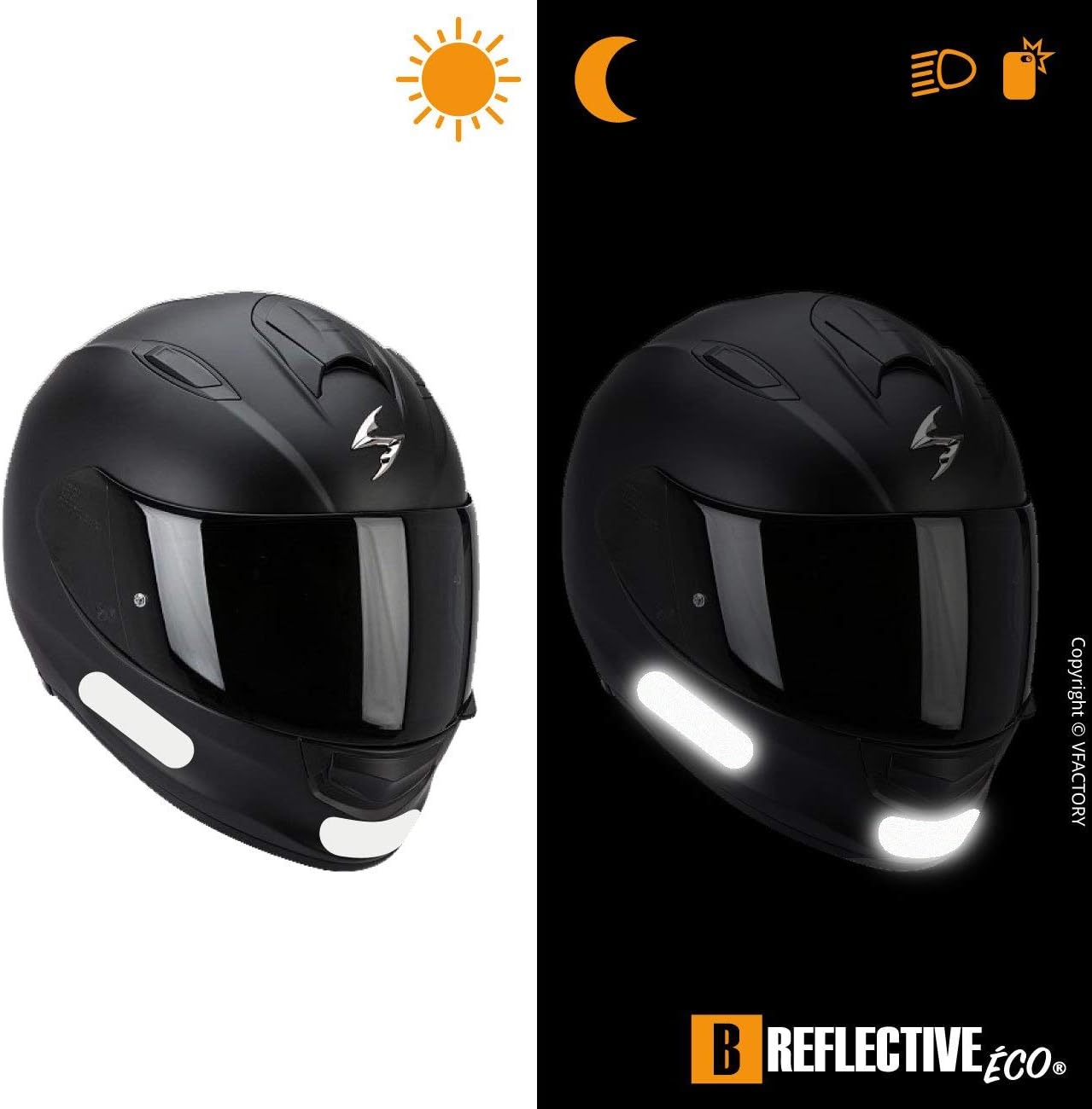 B REFLECTIVE Éco STANDARD, (2 Pack) 4 retro reflective stickers kit, Night high visibility safety - Image 4
