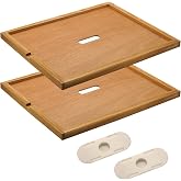 2Pcs Bee Hive Inner Cover 10 Frame with 2 Bee Escapes | Beeswax-Coated Fir Wood, Vents Reduce Moisture. Notch Feeds Syrup. Fits 10-Frame Langstroth. Maintains Stable Temp.