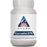 Ayush Herbs Curcumin 97% - Curcumin Supplements, Premium Turmeric Root Supplement, Curcuminoids for Women & Men, Adults, Premium Joint Support, Strength & Vitality - 90 Vegetarian Capsules (1 Count)