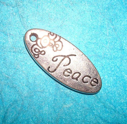 Pendant Peace Charm Words Charm Serenity Spiritual Charm Garden Flowers Charm