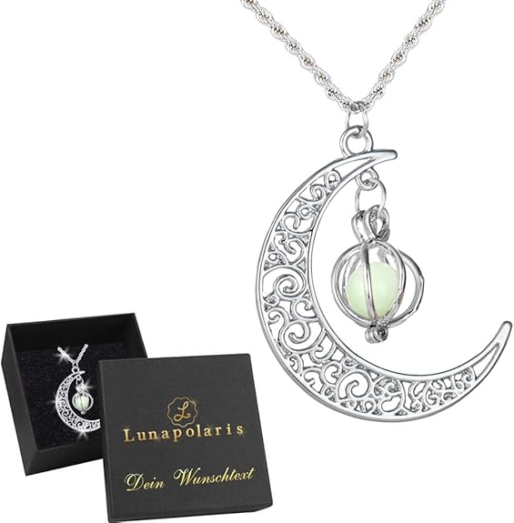 Lunapolaris Schmuck Halskette Vintage Mond Luna