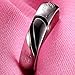 LineAve His Hers Couple Real Love Matching Heart Ring Mens Womens Wedding Band Stainless Steel
