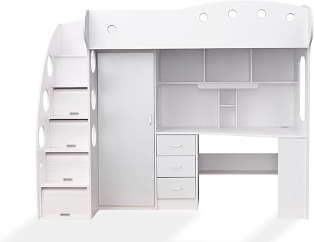 Soliving Child Lit Combine Couchage Et Bureau Autre Blanc 240 5 X 110 X 192 5 Cm Amazon Fr Cuisine Maison