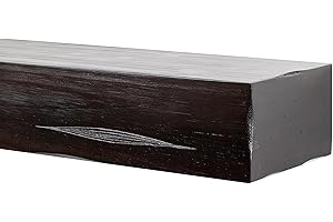 MANTELSDIRECT Breckenridge 48” Fireplace Mantel Shelf with Corbels – Rustic Floating Mantel Shelf for Over Fireplace – Espresso Rustic - Wood Shelf for Wall – Pine Box Construction