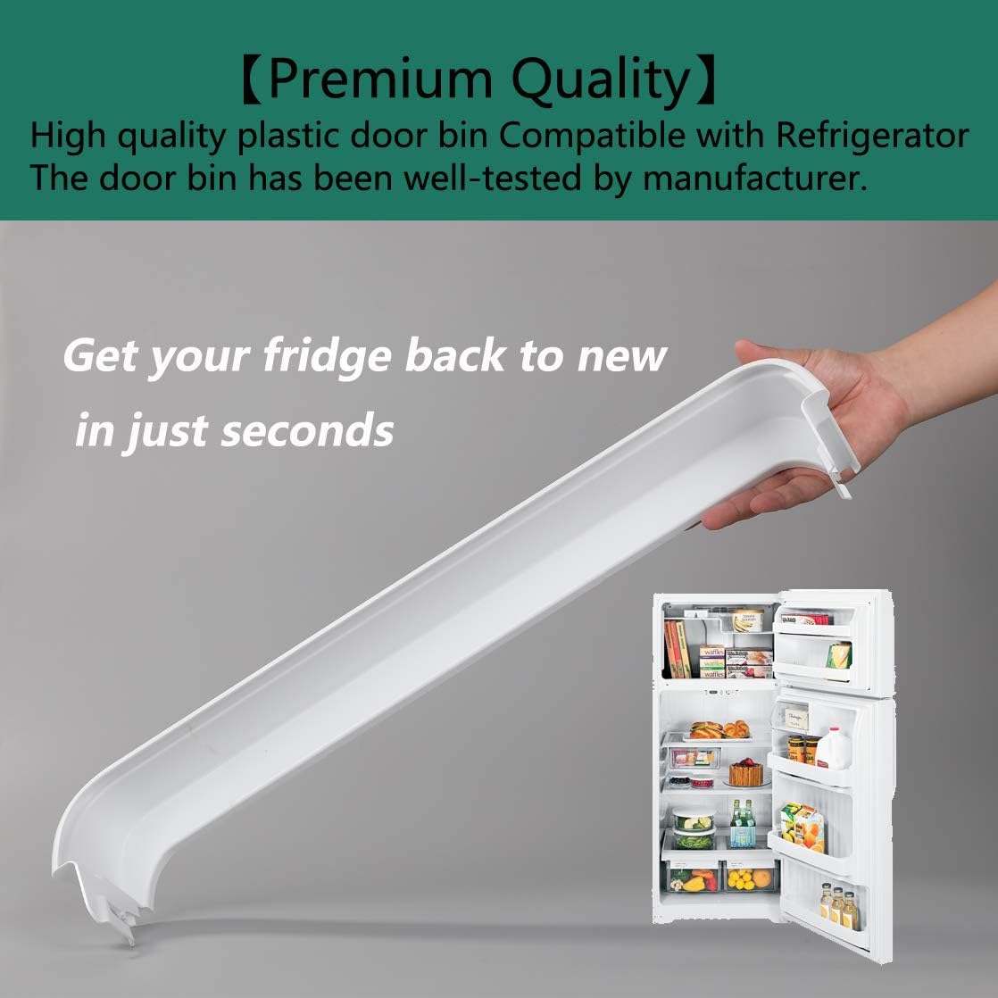 Door Bin Shelf for Refrigerator 240338001 Replacement Part - Compatible with Frigidaire & Gibson & Electrolux Refrigerator (24.5" wide X 2.5" inches deep): Home Improvement