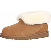 PAMIR Women's Genuine Suede Slipper Boots & House Shoes - Sheepskin Trim, Memory Foam, Indoor/Outdoor Ankle Booties