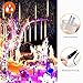Meteor Shower Rain Lights Cobbe Waterproof String for Wedding Party Christmas Xmas Decoration Tree Party Garden String Light Outdoor 10FT 8 Tube 144 led Lamp Beads (White)
