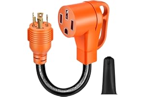 ELETHOR 30 Amp RV Generator Adapter, NEMA L14-30P Twist Lock Male Plug to NEMA L14-50R Female with Grip Handle, 12Inch Heavy-Duty Listed Adaptor for RV Trailer Camper