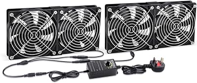 GDSTIME 4 x 120mm AC Powered Fan 220-240V Controller Dual Ball Bearing