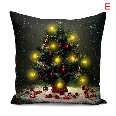 Buy Abeay Cushion Cover Led Light Up 45x45cm Soft Christmas