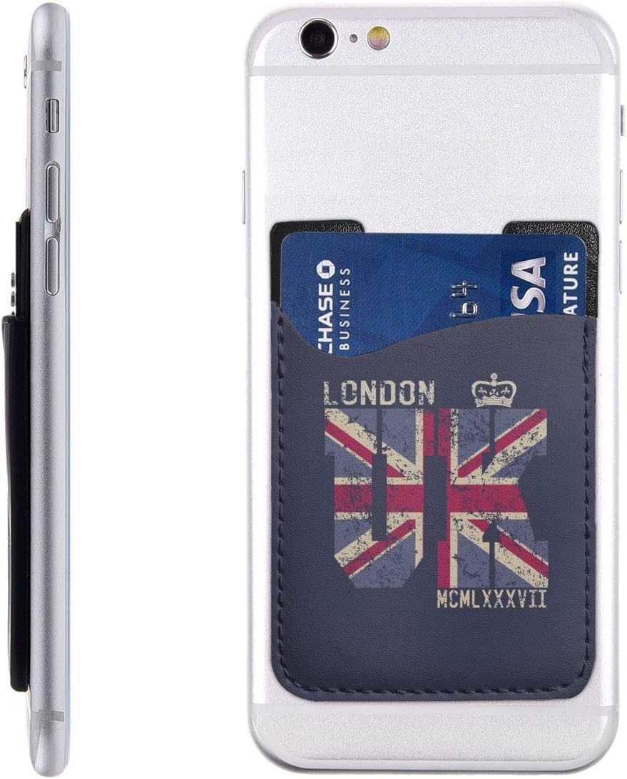 London UK Ultra Slim Phone Pocket ID Credit Card Holder Sleeves Pouch Compatible All Smartphones