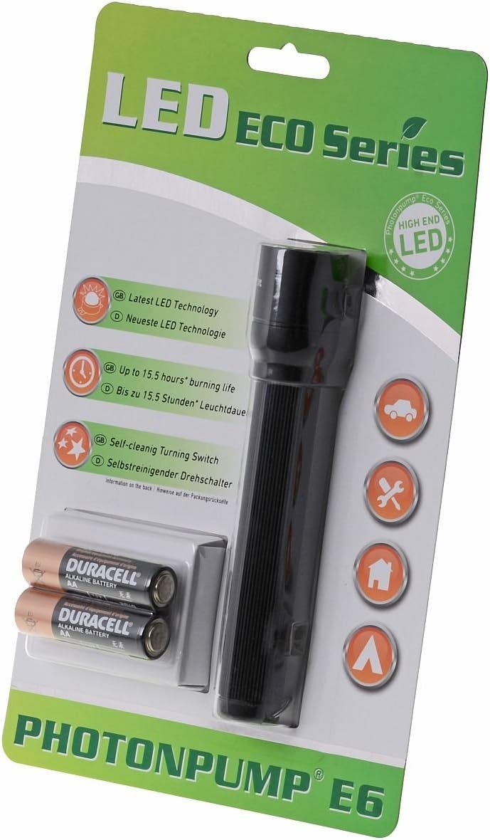 LED LITES E6 Slimline Torch (Black) - Blister Pack, 5006