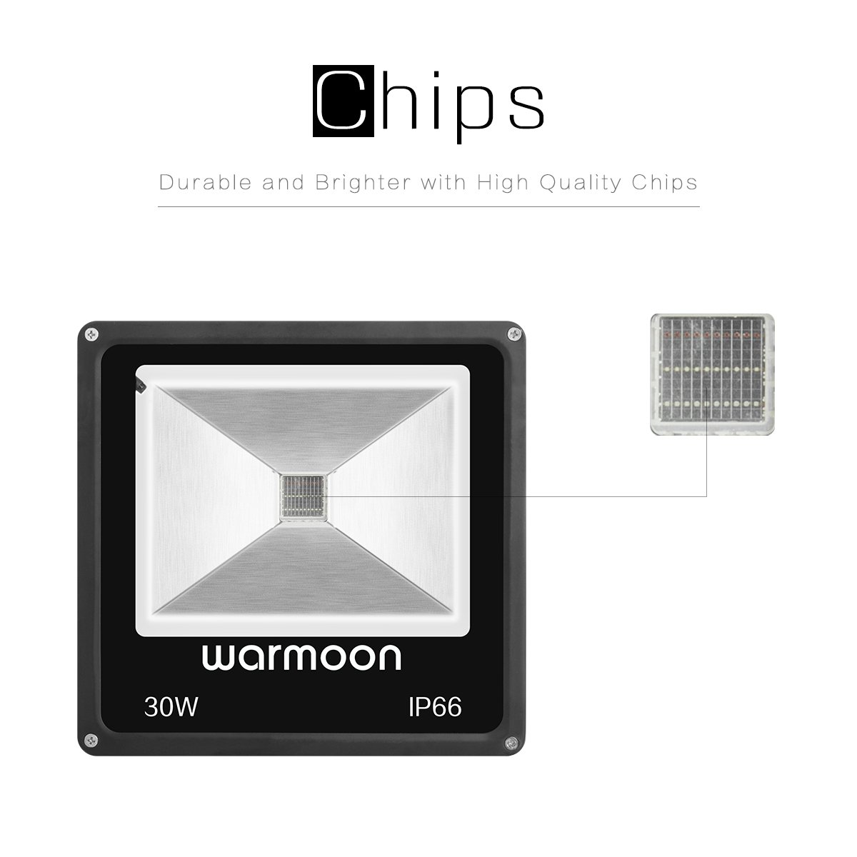 Warmoon RGB LED Flood Lights 30W Outdoor Dimmable 16 Colors Changing