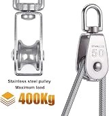 BUYGOO 2PCS M50 Stainless Steel Single Pulley 400KG Heavy Duty Swivel Roller view 5
