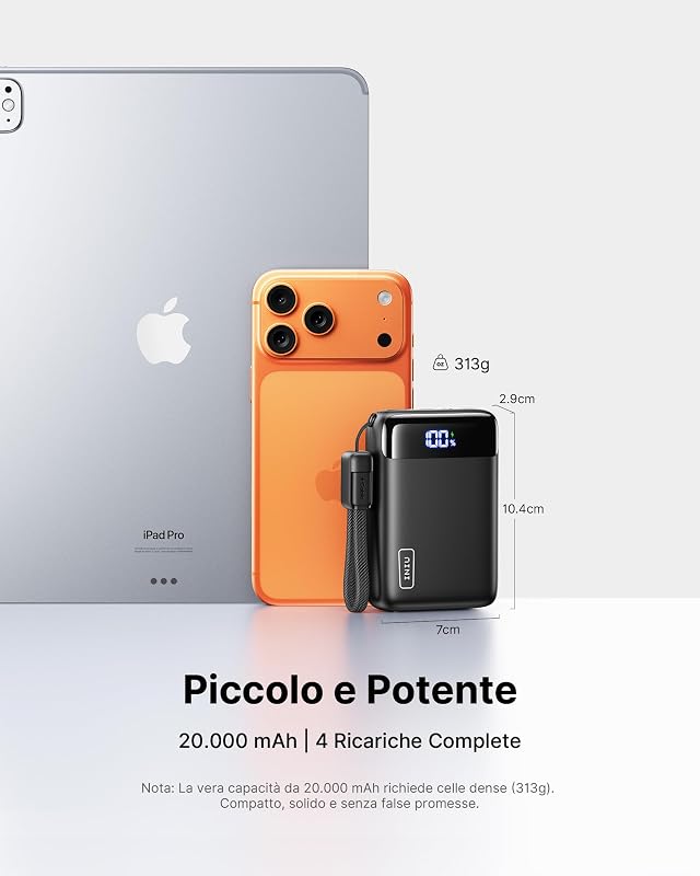 Piccolo 20000mAh Power Bank 22,5W Ricarica Rapida Caricatore Portatile