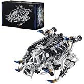 DUANT 39065 Super V8 Engine Model Building Block Set, 2773 Pieces Engine Components Model Building Block Kit, Adult and Adolescent Physics Science Experiment Model Gift