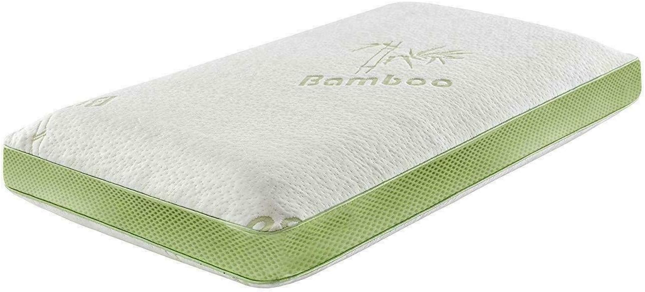 ANZ GLOBAL Bamboo Cot Mattress with Removable Soft Breathable Bamboo Cover - Memory Foam Anti Allergenic Baby Mattress (Cot Mattress 70x140cm)