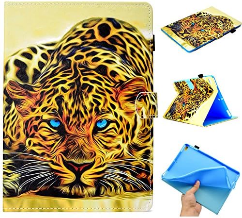 iPad 9.7 Inch 2017 2018 Case, iPad Air 2 / iPad Air Case, MonsDirect Smart Auto Wake Sleep Kickstand Protective Case Cover with Card Slot for iPad 9.7 Inch 2017 2018, iPad Air 1 2, Leopard