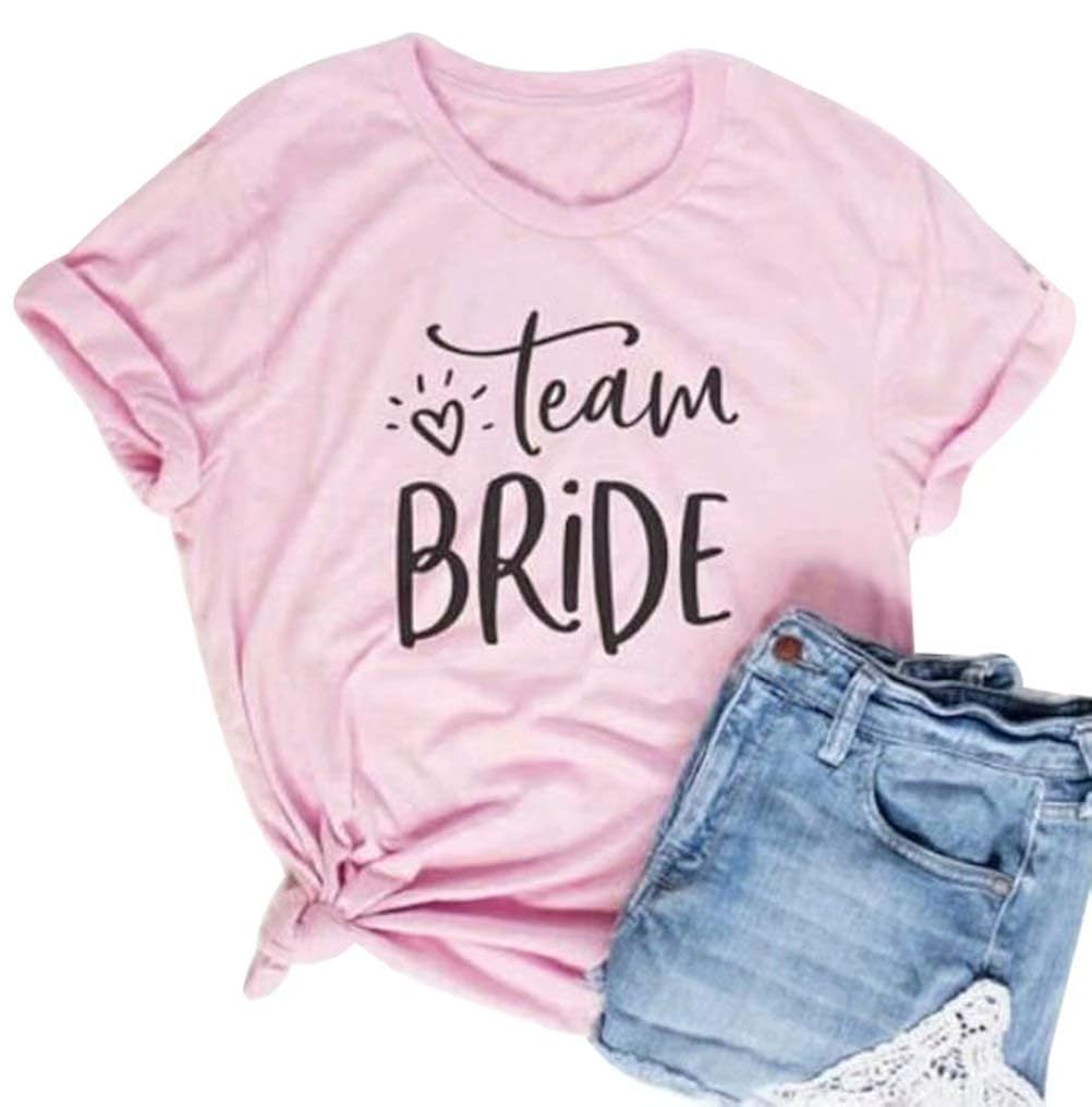 Dutut Team Bride Bachelorette Party Pink Tee T Shirt Tops Funny Cute