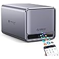 ORICO 2 Bay NAS Storage and Private Cloud, Networkable Enclosure with APP-Connected for Family, Samba & DLNA Protocol, 4-Core CPU, 2GB RAM DDR4, Hardware RAID(Diskless) - TS200