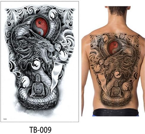 Tzxdbh 3pcs Temporaire Tatouage Femmes Grand Tatouage Geisha