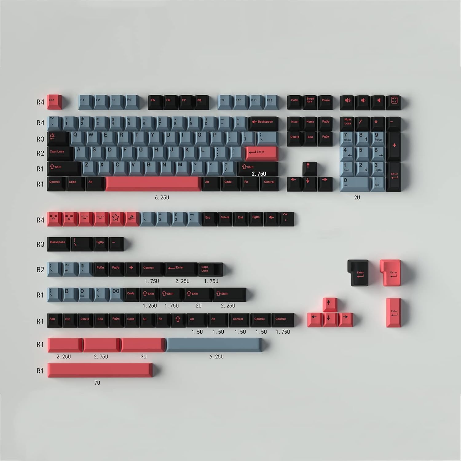 Double Shot Keycaps 163 Keys Cherry Profile Arctic Keycap Set for ANSI/ISO Layout 60/68/75/98/108 Cherry Mx Switches Mechanical Gaming Keyboard