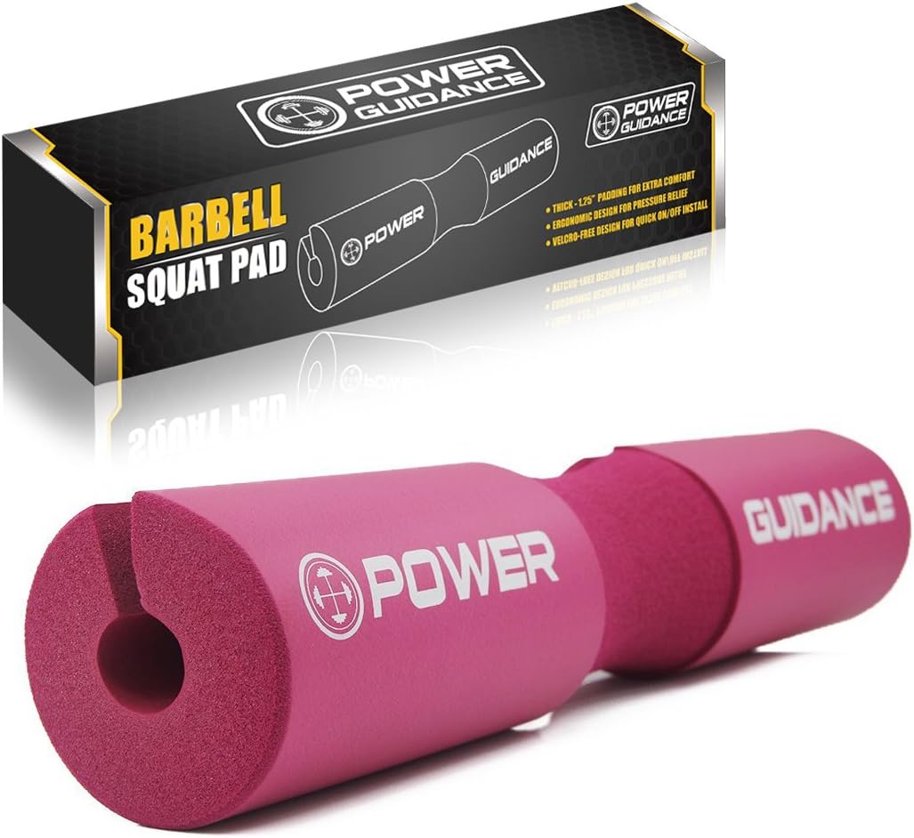 POWER GUIDANCE Barbell Squat Pad - Neck & Shoulder Protective Pad - Great for Squats, Lunges, Hip Thrusts, Weight Lifting & More - Fit Standard and Olympic Bars Perfectly : Sports & Outdoors