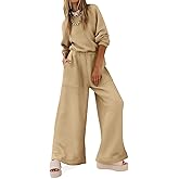 Yousify Women Trendy Rompers 2025 Wide Leg Long Sleeve Jumpsuits Casual Sweatshirt One Piece Backless Cutout Outfits