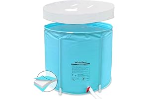 Portable Bathtub with Cover, Folding Spa Bathtub for Adults, 31" Freestanding Soaking Tub Non-Inflatable Ice Bath Tub, Thicke