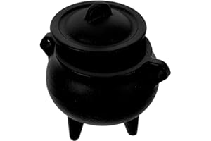 MAGICLULU Cast Iron Sage Burner Bowl with Ceramic Holder for Palo Santo and Incense Sticks, Smudge Pot