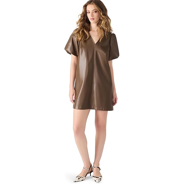 Michael Kors Women's Leather Short Sleve Mini Dress, Deep Mulberry, 2 at  Amazon Women's Clothing store
