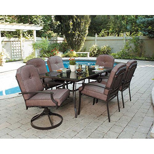 7 Piece Patio Dining Set, Seats 6. Enjoy the Outdoors with This Patio Furniture Dining Set. Impr ...