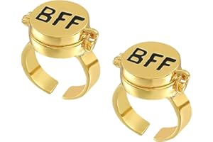 Ucilon BFF Rings for 1 2 3 4 5 6 Girls,Best Friends Rings Anime Aesthetic Opening Ring for Teens Couple Women BFF Jewelry Gifts