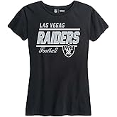 Team Fan Apparel NFL Gameday Women's Relaxed Fit T-Shirt - Rib Neck Contour - Tagless Short Sleeve Tee - Stay Cool & Stylish (Las Vegas Raiders - Black, Small)
