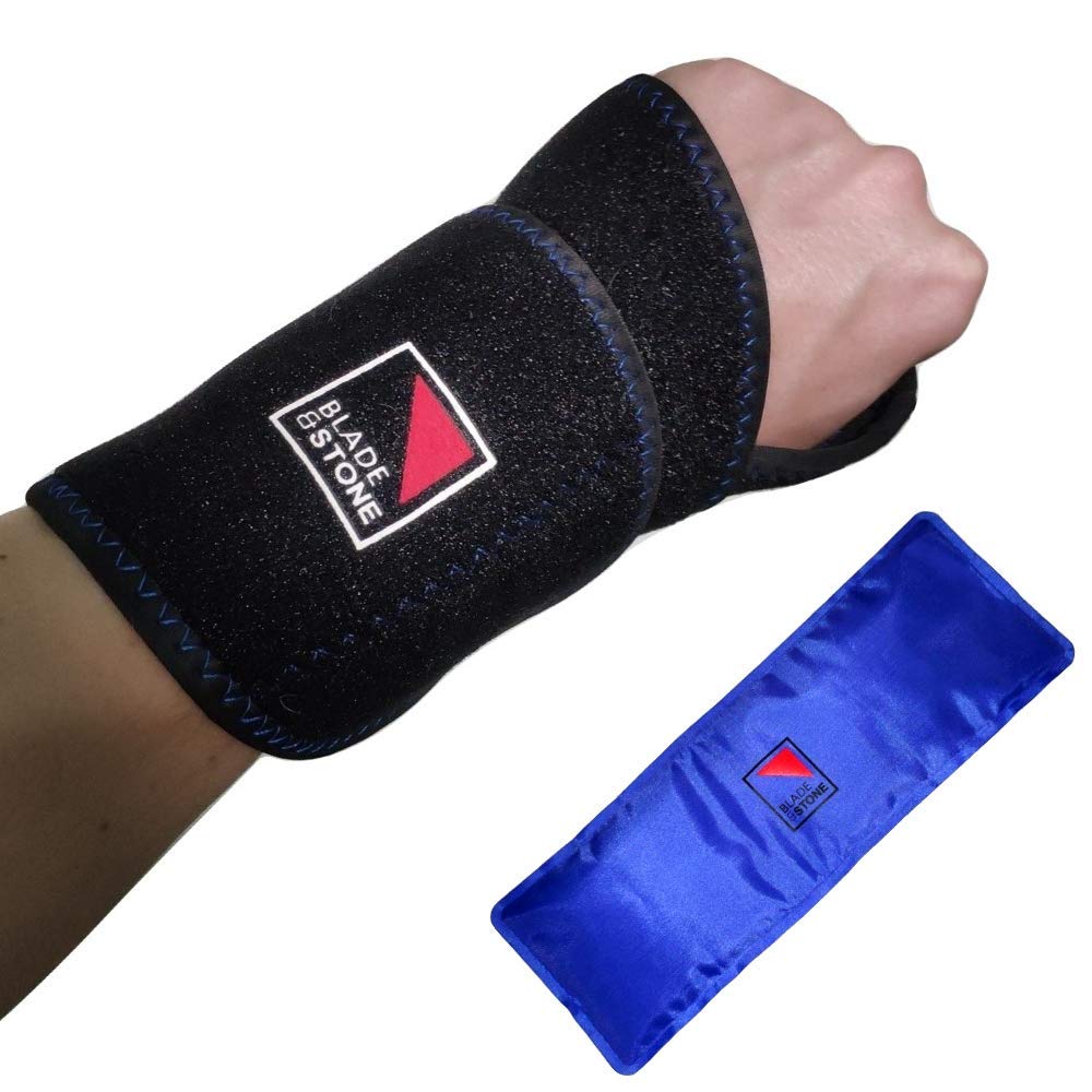 Wrist Ice Wrap with Reusable Gel Pack HOT & Cold - Treats Sprains, Swelling, Bruising, Carpal Tunnel & Tendonitis