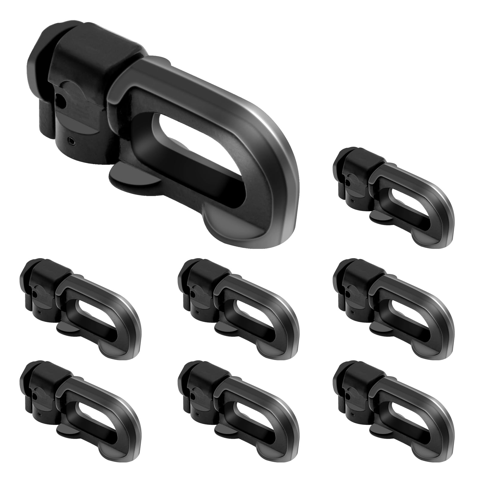 Photo 1 of SALUINOKI 8Pack L Track Double Stud Fitting Black, L Track Tie Down, L-Track Accessories for Truck Bed,Trailer Cargo Control,Pickup, RV, ATV Breaking Load 5500Lbs