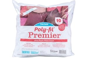 Fairfield Poly-Fil Premier Ultra Plush Insert Travel Pillows and Home Decor, 10 x 10-Inch, White