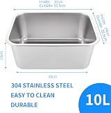 ASelected 304 Stainless Steel Washing Up Bowl 10 Litre 33x24x15cm view 2