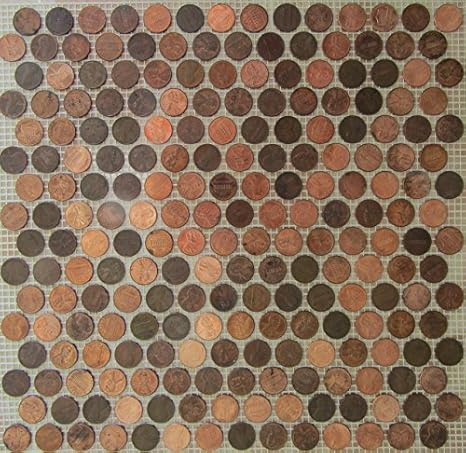 Stone Deals Usa Copper Penny Round Coin Tile Sheets For Floor Or Wall Art